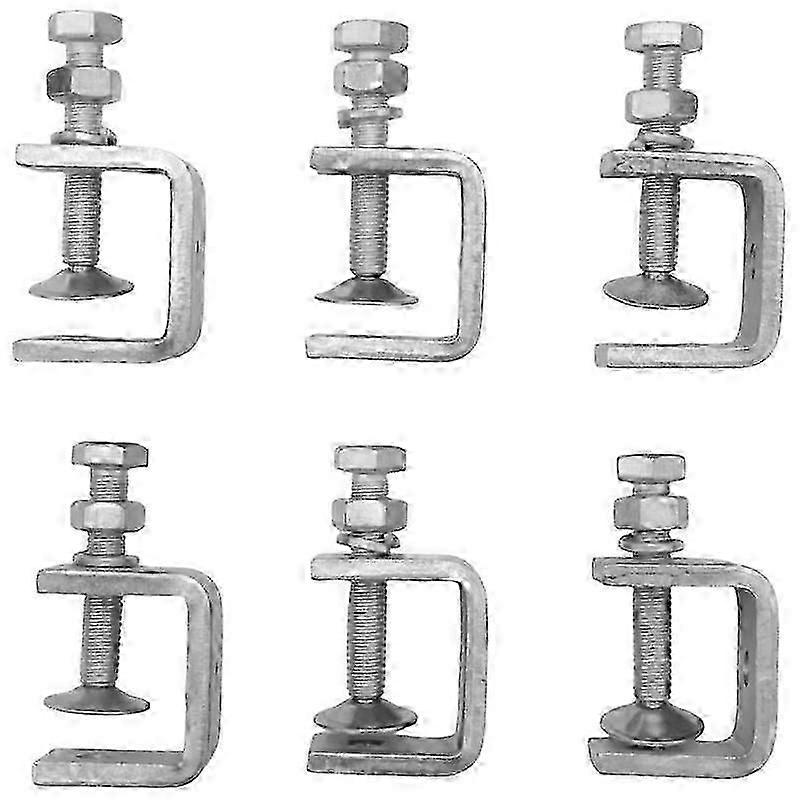6Pcs C ,U for Metal Working, Small Desk Clamp with Stable Wide Jaw Opening & Protective Pads/I-Beam