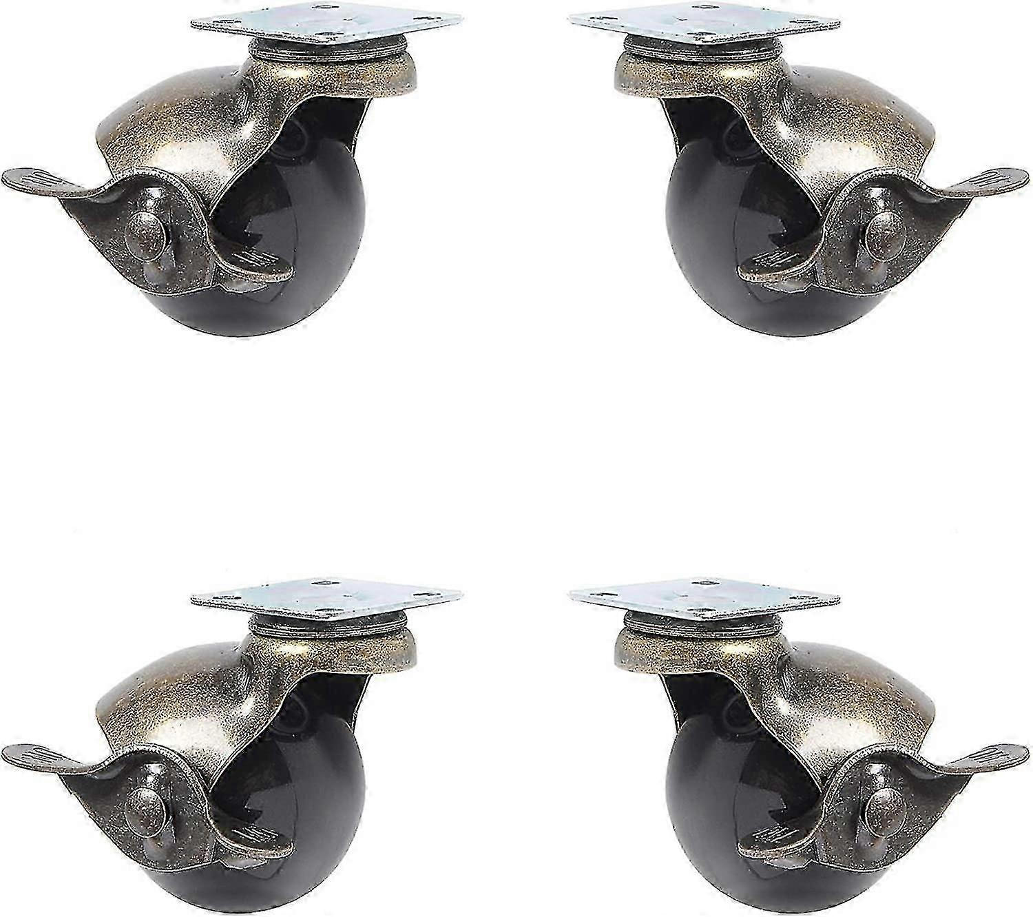 4 Pack Furniture Caster  360 Universal Swivel Plate Caster Wheel, Ball Castor Wheel with Brake Function