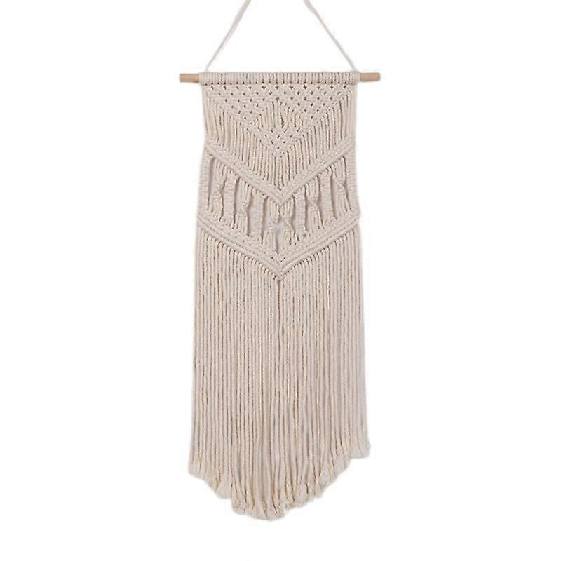 Bohemian diy man-made woven cotton rope tapestry tassel home wall hanging decoration wooden stick double V pendant 1*1