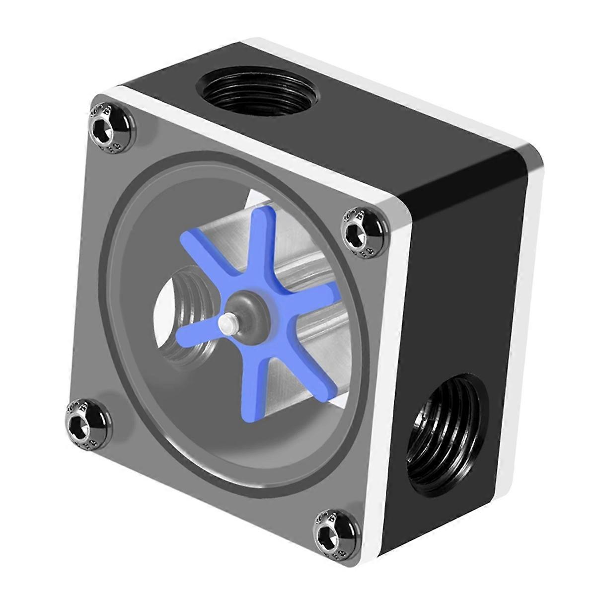3Ways Water Cooling Flowmeter 6 Impeller Flow Meter Indicator G1/4 Thread for Computer PC Water Coo