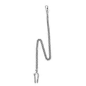 Retro Vintage Gold Silver Bronze Pocket Watch Chain Metal Pendant Holder(Silver)