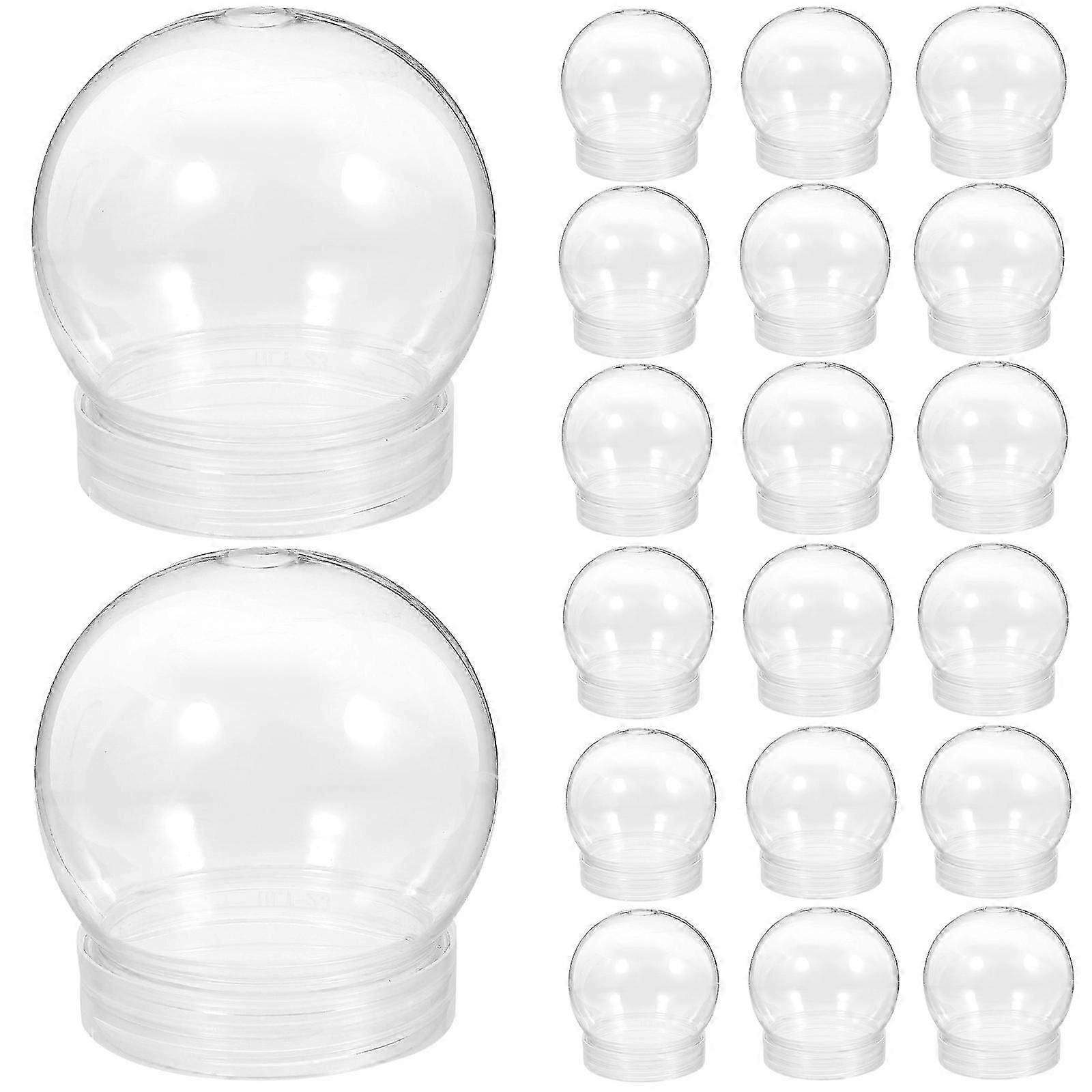24stk DIY sne kugle plast klar plast kugler vand globe til jul håndværk fremstilling (r)