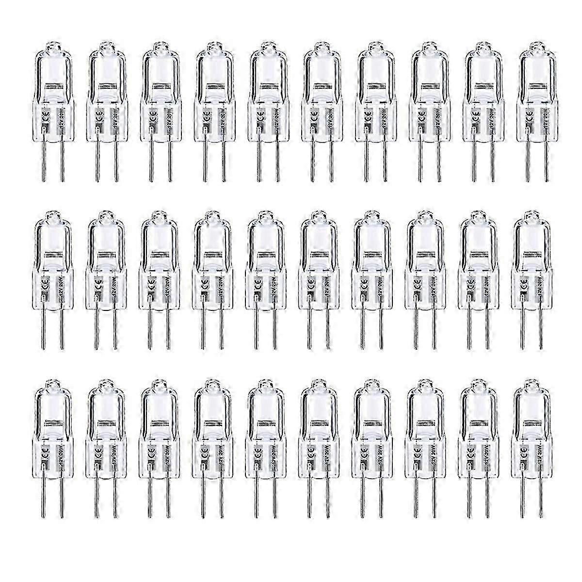 G4 Halogen Bulb 20 Pack, 12V 300LM for Cabinet Lighting