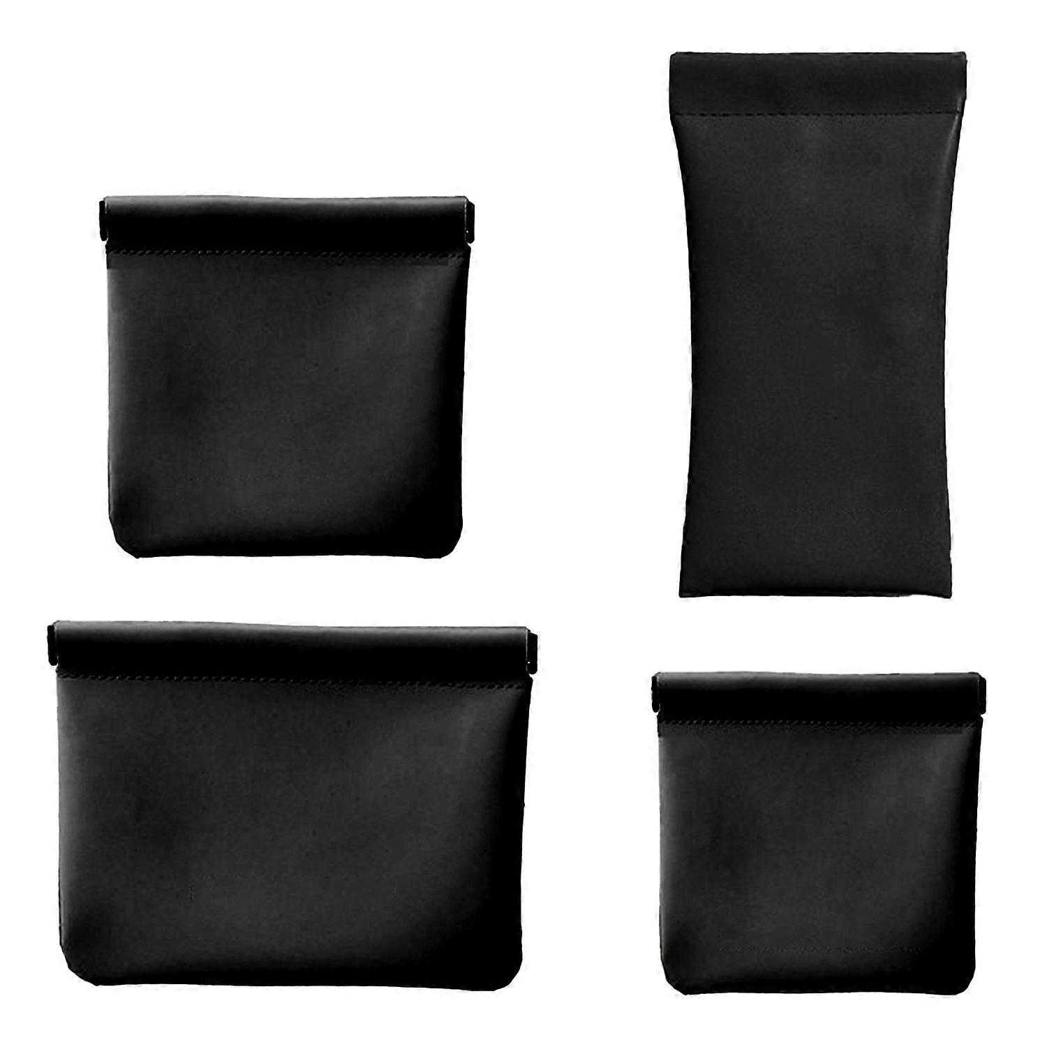 4Pcs Snap Closure Organizer Pouch Electroplated Shrapnel Soft Touch Lipstick Storage Bag Durable