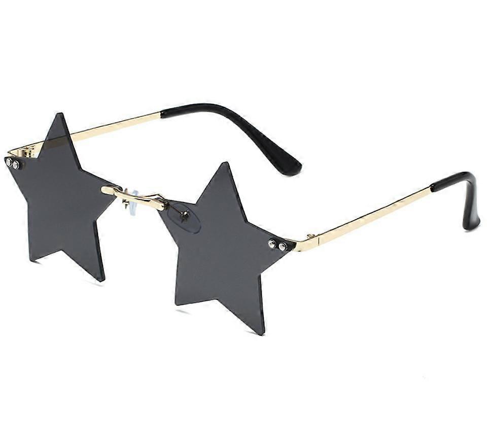 (Gold Frame Gray Sheet)Women's Irregular Sunglasses Creative Star Sunglasses