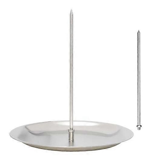 Al Pastor Skewer Vertical Skewer for Tacos Kebabs with 2 Removable Spikes 8 Inch Shawarma Rack Moisture retaining Grill Pan BBQ Grilling Accessory
