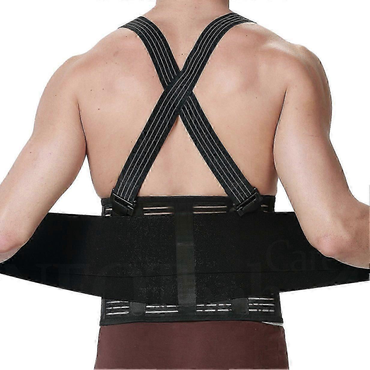 حزام قطني للعناية (أسود ، مقاس XL) ، دعم ضغط خلفي قابل للتعديل ، تصحيح الموقف