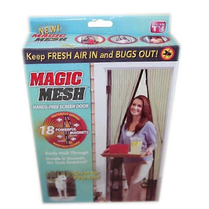 Myggenetdør - Magic Mesh - VU TV - Magnetisk - 209cm x 100cm - Selvklæbende fastgørelse
