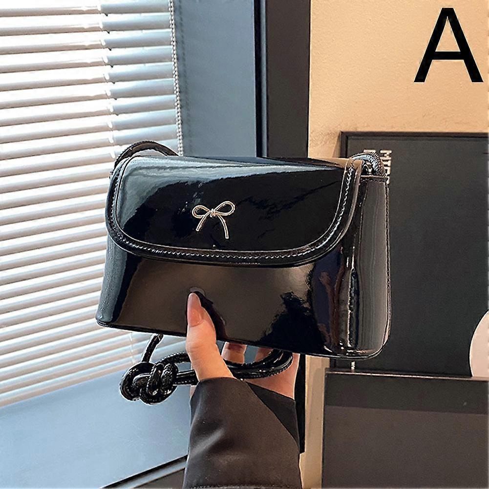Fashion Bow Edition Texture Versatile Single Shoulder Crossbody Square Bag