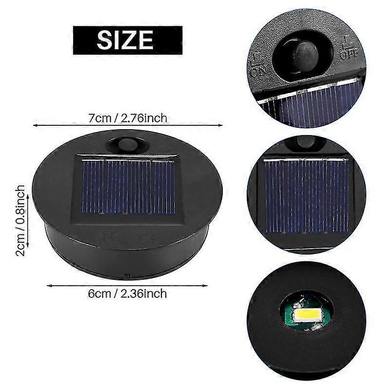 4 חבילות צמרות פנסים סולאריים, תחליף עגול עמיד למים לאורות תלויים חיצוניים