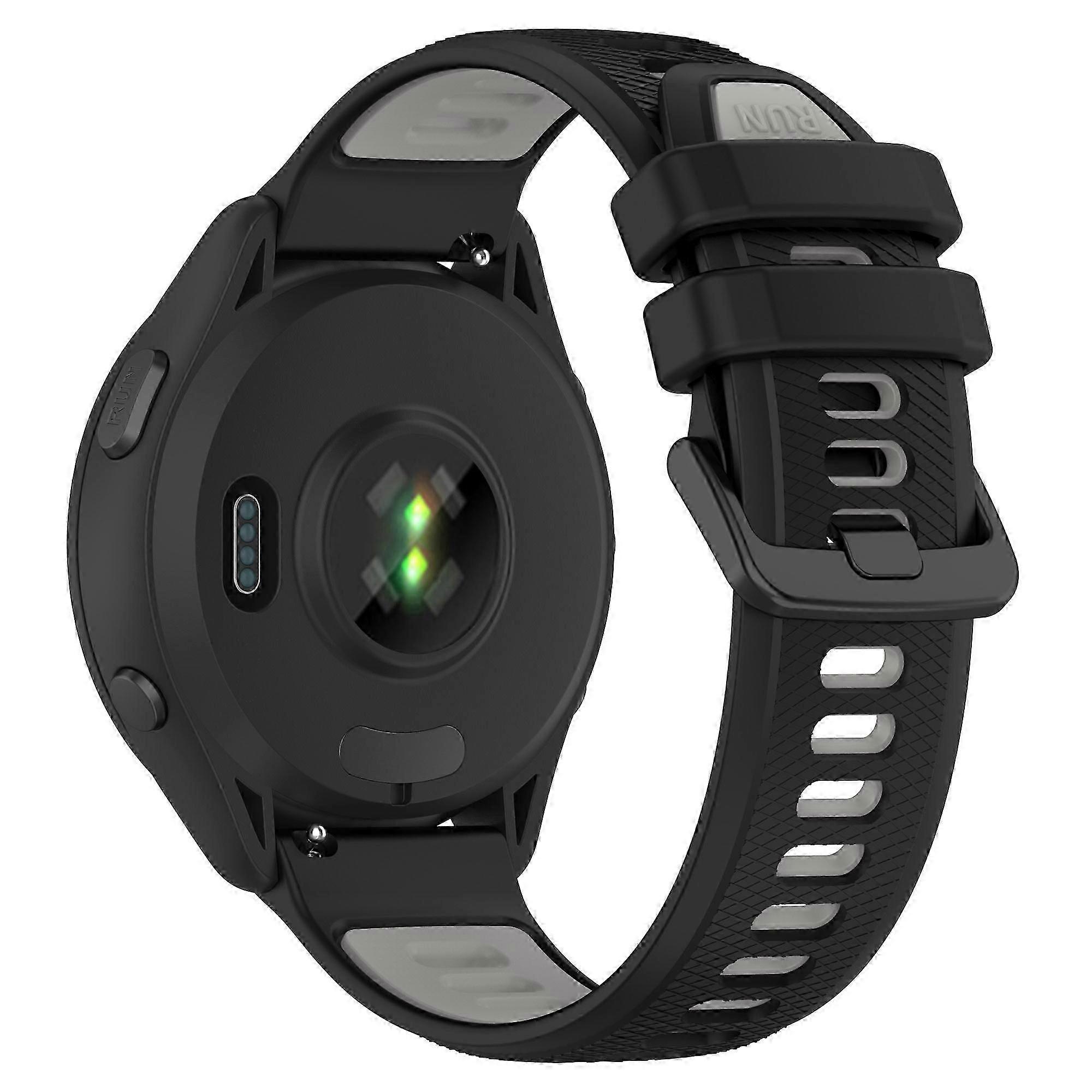 حزام سيليكون متين ثنائي اللون ل Garmin Forerunner 265 - سوار رياضي (مضاد للتآكل)