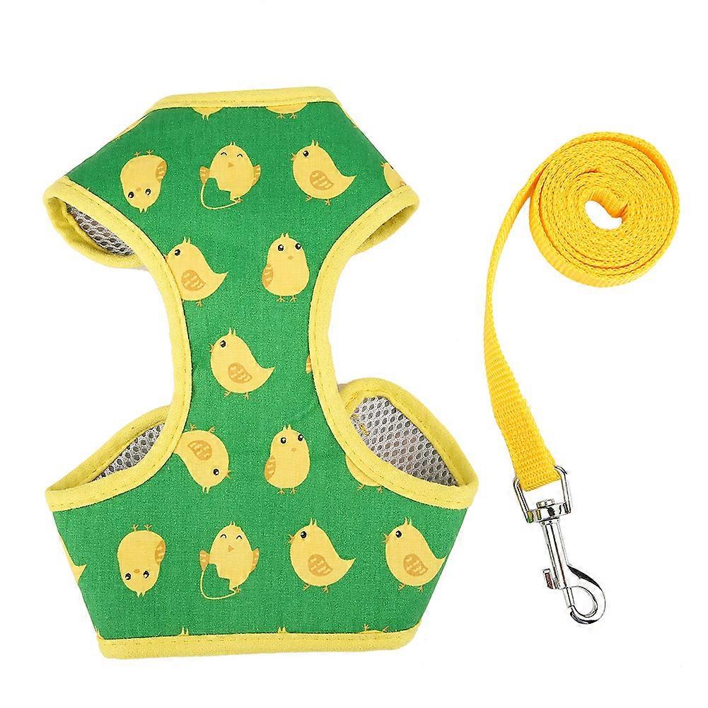 Comfortable Breathable Cartoon Dog Harness Vest for Small Medium Pets, Adjustable, Cute Pattern, Soft Fabric, Various Sizes