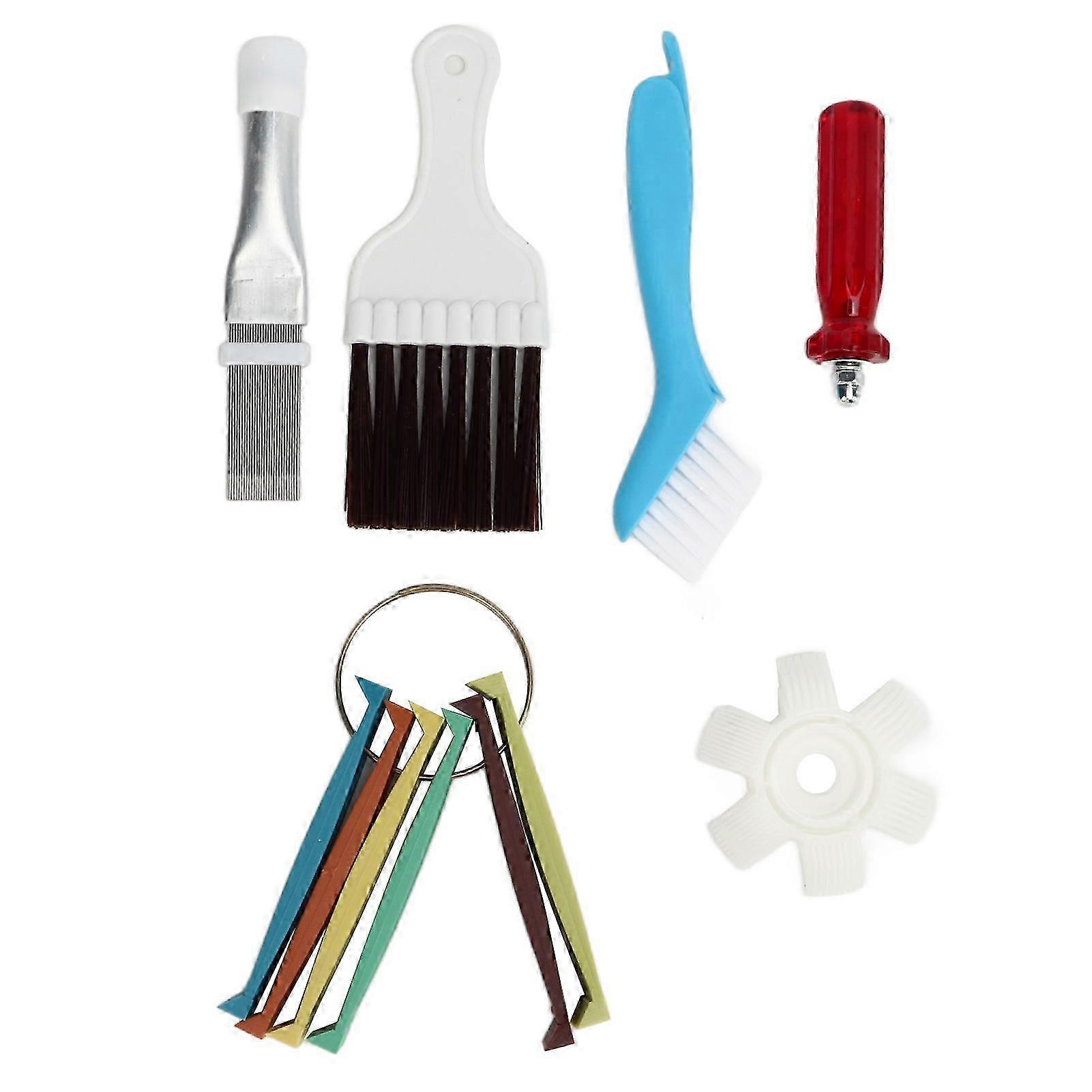Air Conditioner Fin Cleaner Set 3 Different Fin Comb Condenser Fin Straightener and 2 Different Brush Condenser Evaporator Clean Tool