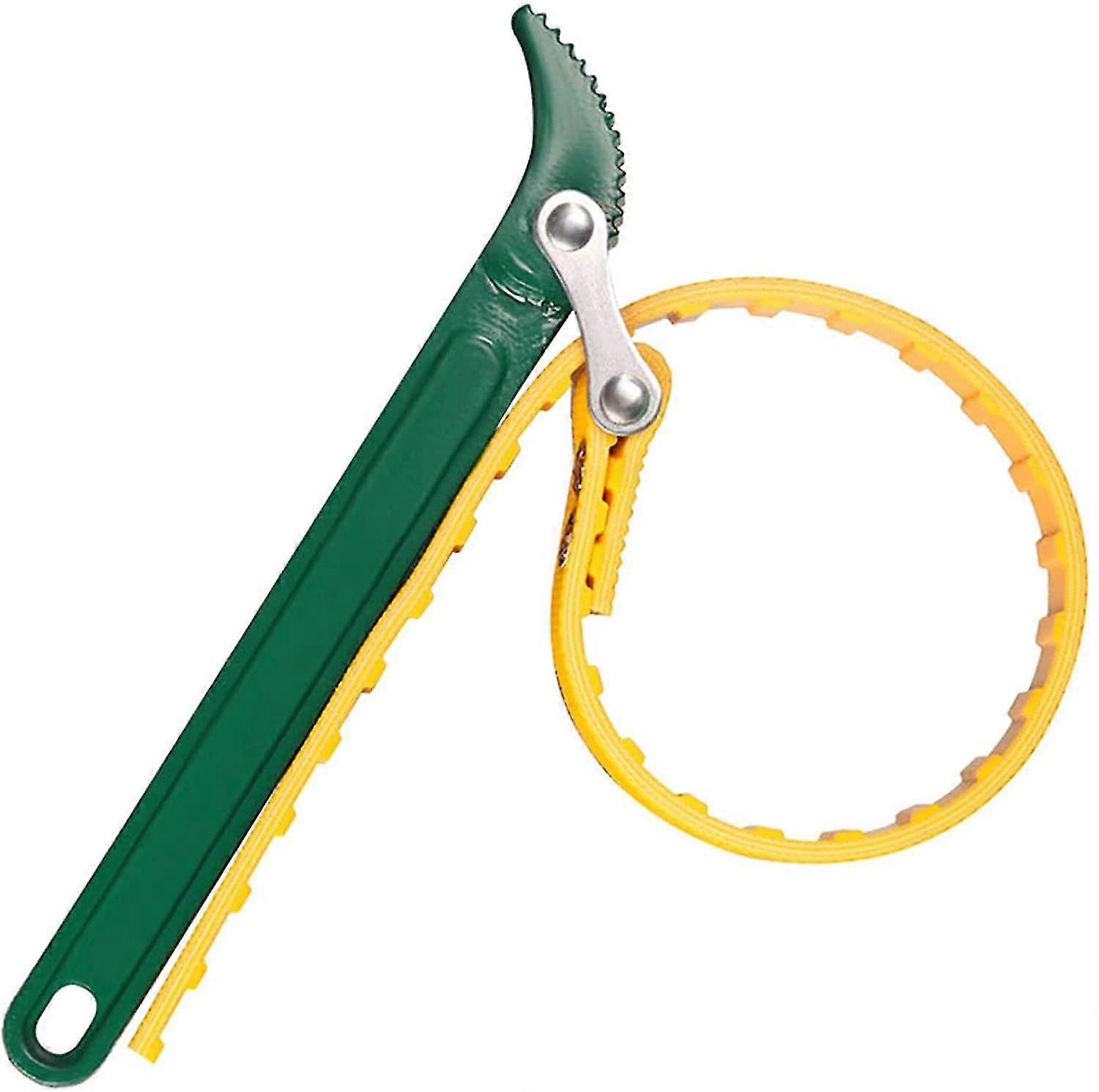 Oil Filter Wrench - 9" Rubber Multi-Function Wrench Adjustable Tube Hand Tool (Yellow)