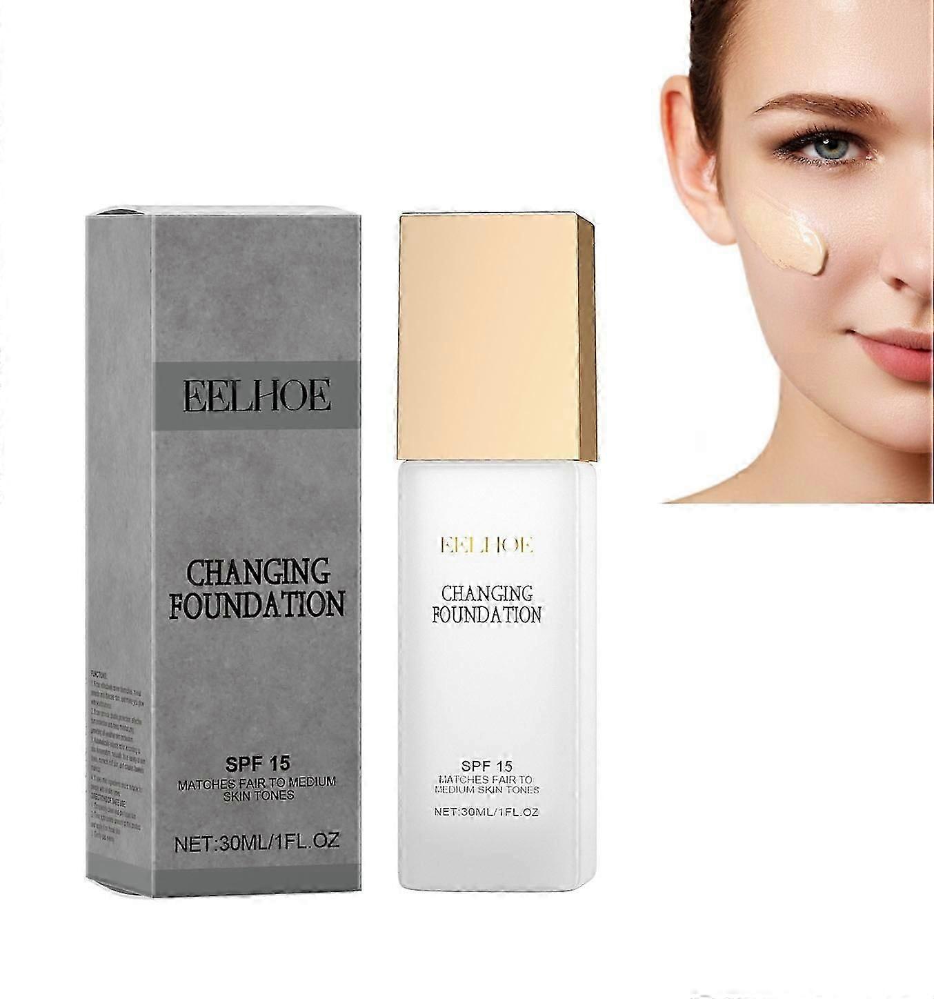 Changing Foundation Nature Colour-Changing Foundation for Women, Hydrating Magic Skin Changing Foundation, Moisturizing Light Weight Non-Greasy
