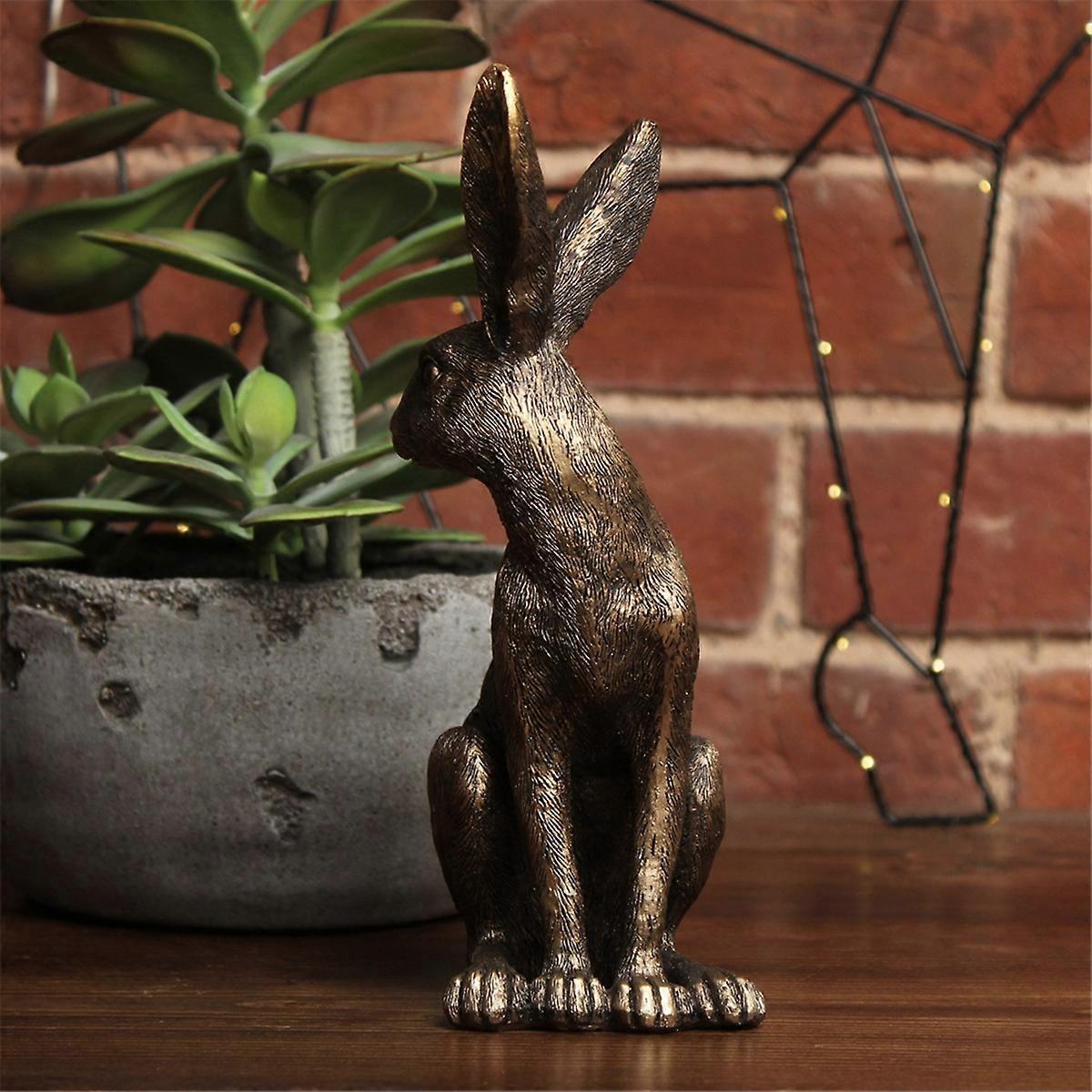 Gold Hare Ornament, Sitting Hare Antique 