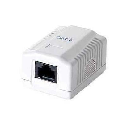 UTP surface-mounted data socket - EQUIP - Cat.6 - 1xRJ45 - White - Rectangular