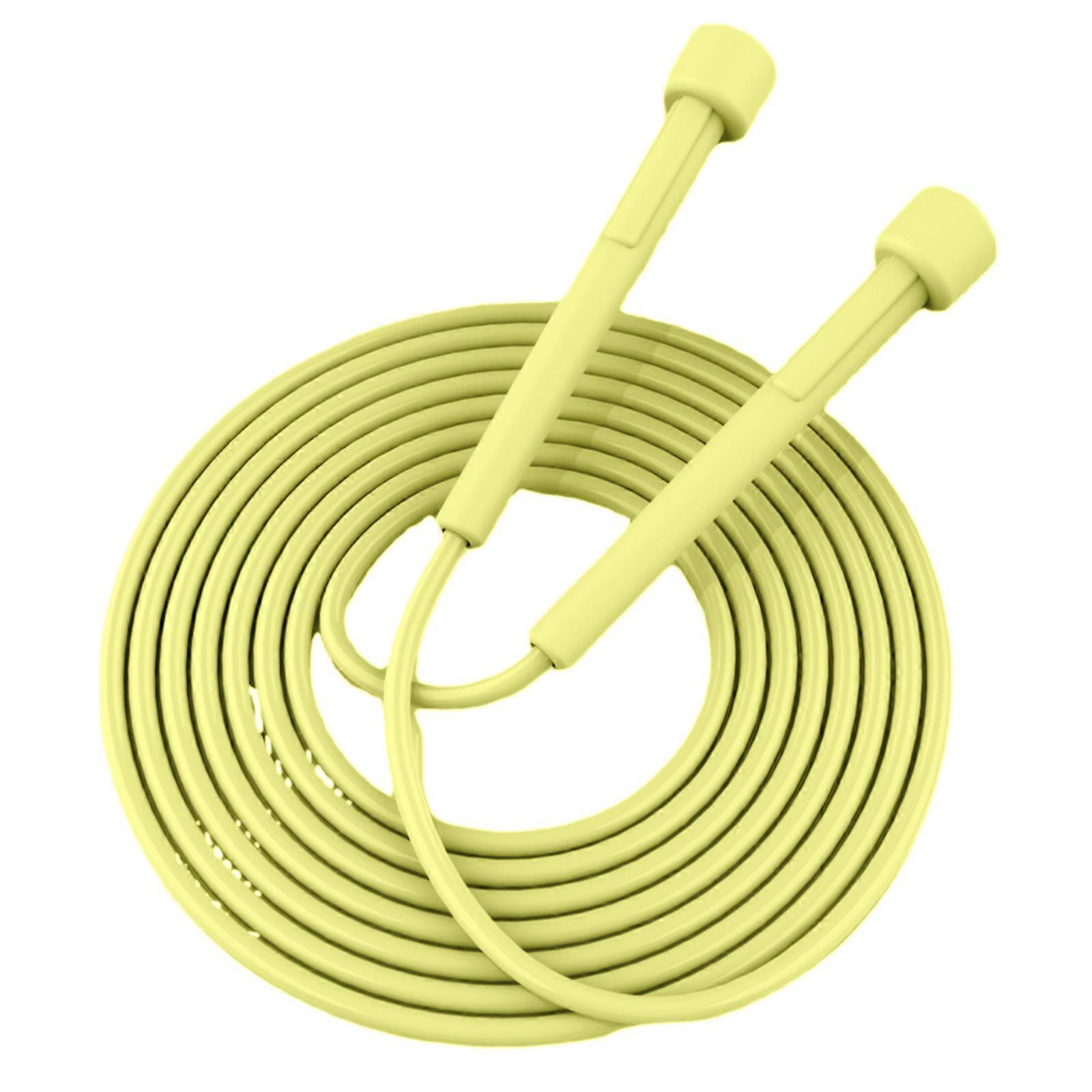 Adjustable Skipping Rope Light weights Plastic Handle Jump Rope Exercise Jump Skip Rope Fitness Equipments lemon yellow
