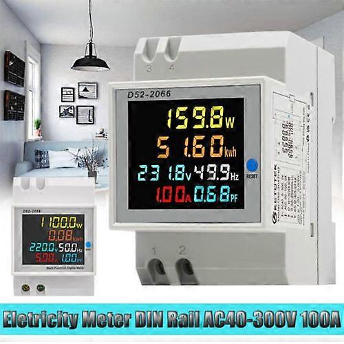 Electricity meter for DIN top hat rail digital alternating current meter AC 300V intermediate meter