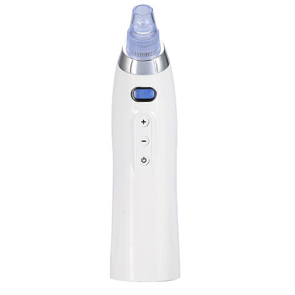 USB Rechargeable Facial Beauty Device Blackhead Remover Pore Cleaner Vacuum Suction Skin Care (White)
