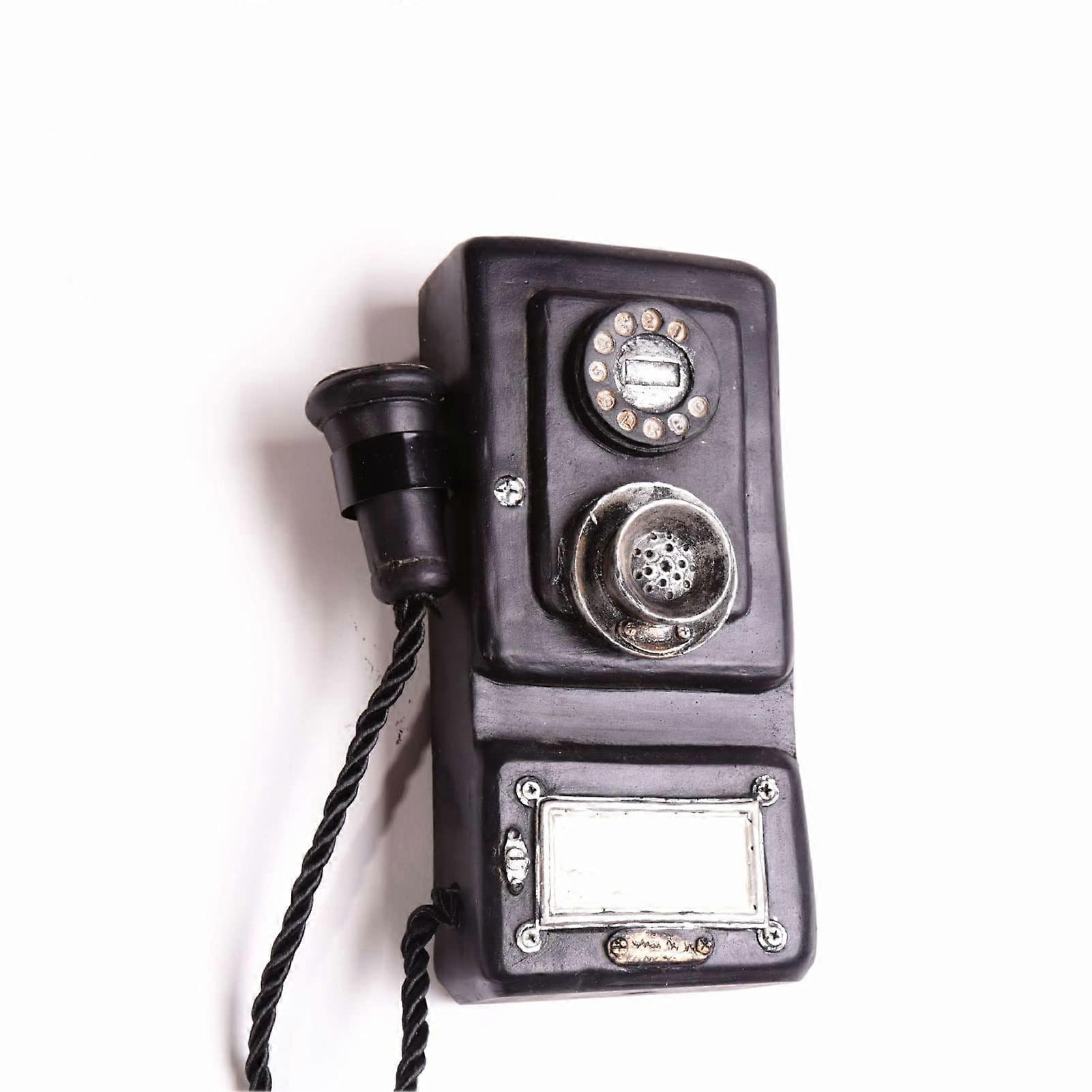 7in Wall-Mountable Retro Corded Phones, Classic Old-Fashioned Telephone Model for Home Cafe Bar Window Ornament