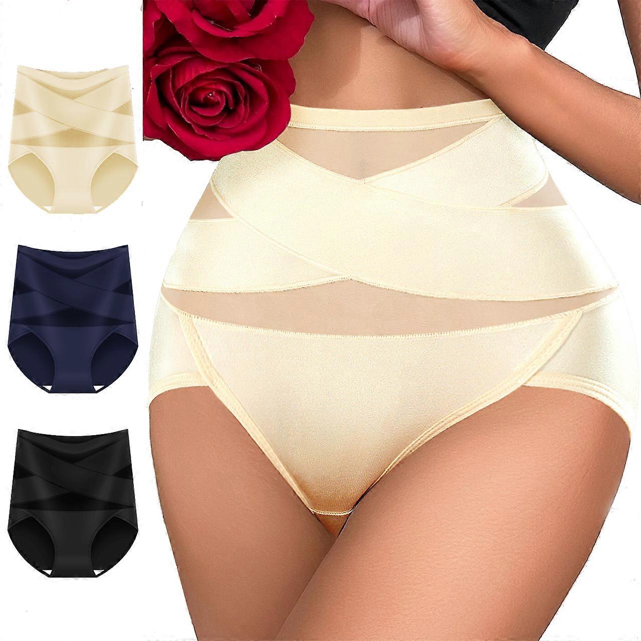 Regular Size Underwaer, 4PCS European High Waist Shaping Pants Regular Size Mother Style Comfortable Briefs, Single Item Multi - Pack