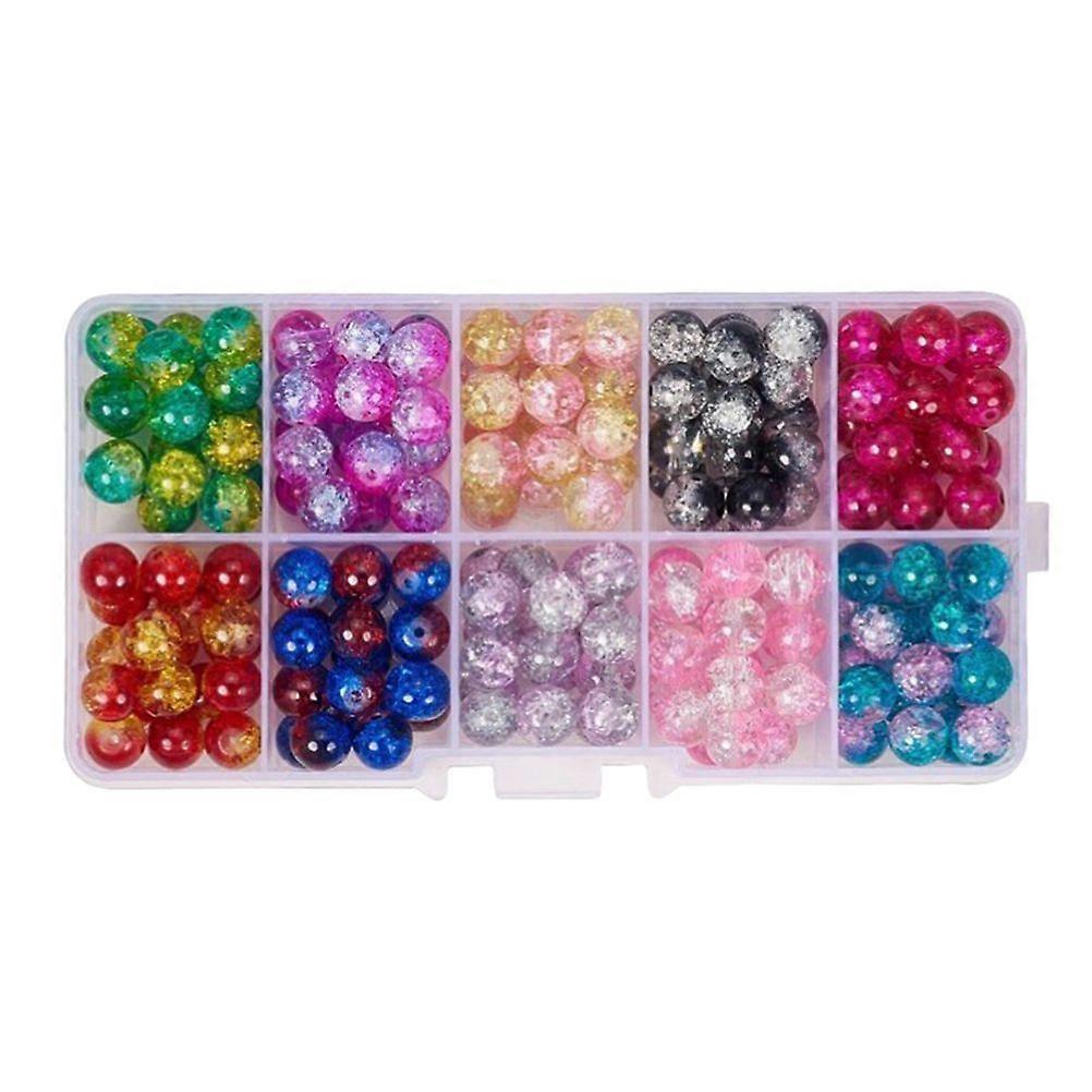 200PC Crack Bead Set 8mm Glasperlen Handgemachte Perlenschmuck Zubehör für Beleuchtung Dekoration Vorhänge