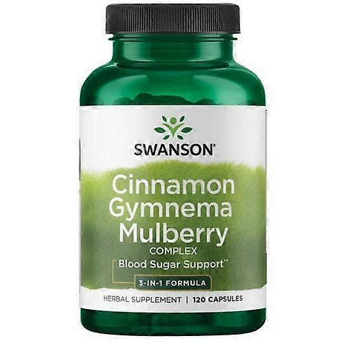 Swanson Vitamins Cinnamon Gymnema Mulberry Complex 3-In-1 Formula, 120 Caps