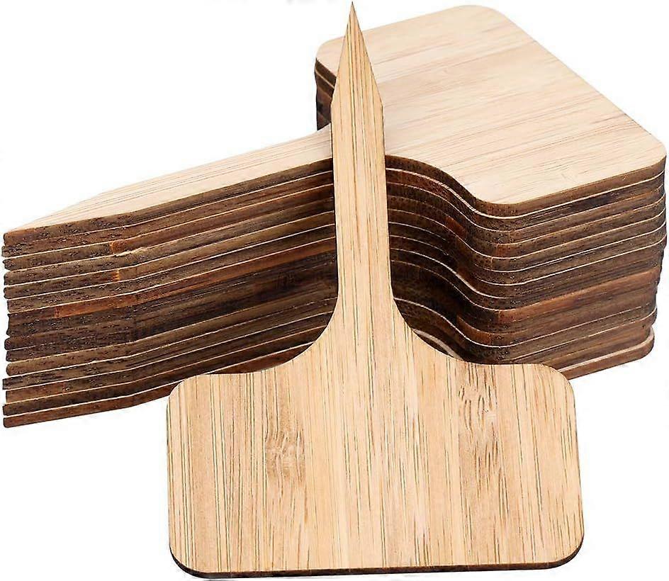 24 عبوة من نبات الخيزران الصديق للبيئة علامات على شكل حرف T للنباتات والبذور والزهور والخضروات (10 × 6 سم)