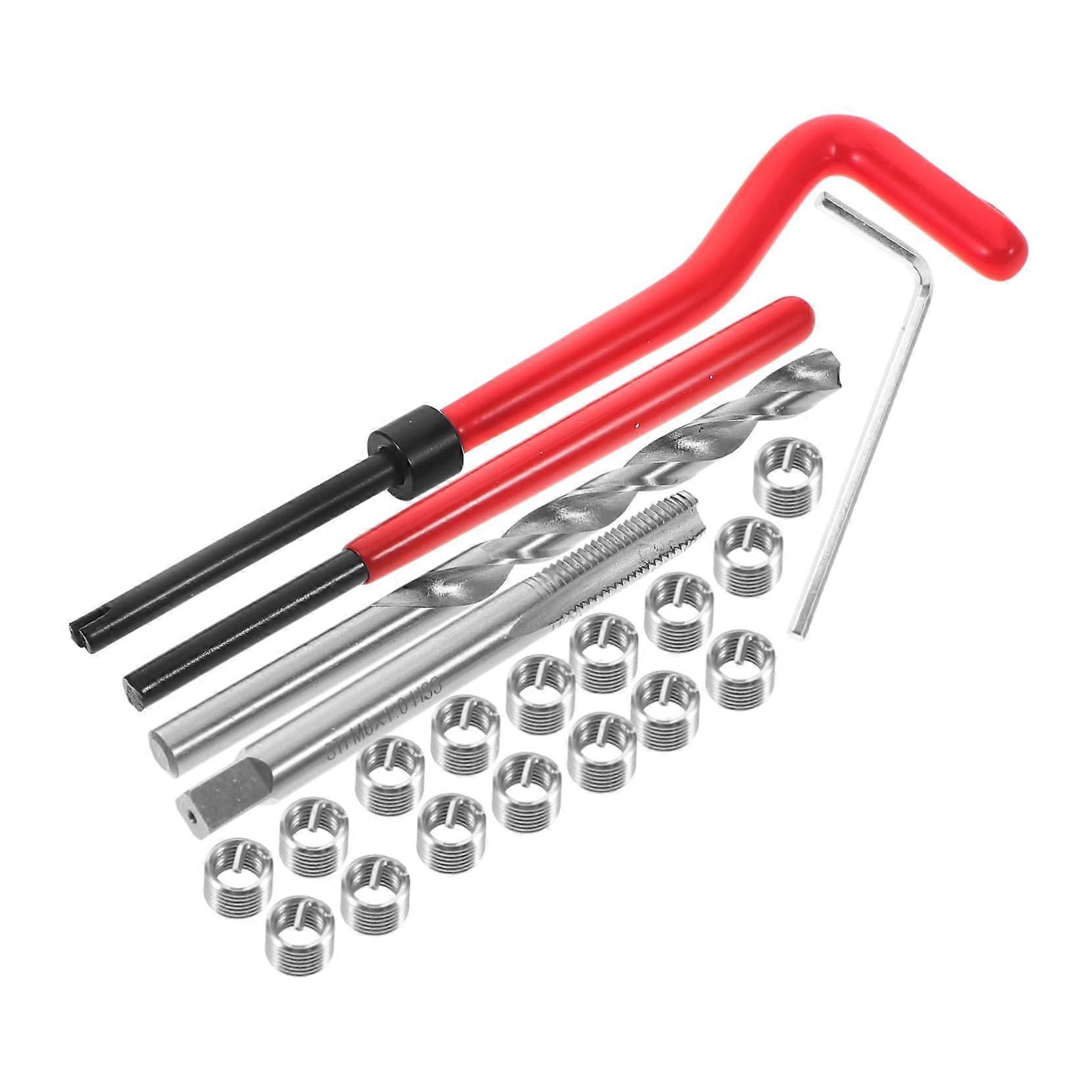1 Set Thread Inserts Metric Thread Repair Kit Auto Repair Hand Tool Set for Mechanics Threaded Insert Tools