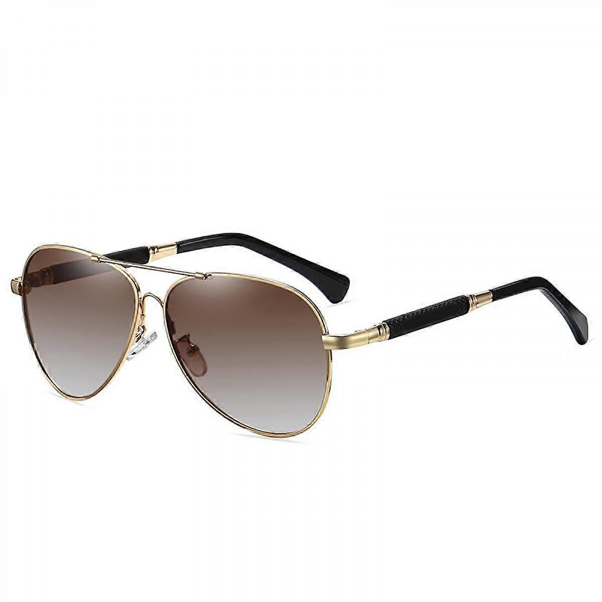 Polarized Aviator Sunglasses for Women Men, with 100% UV Protection Brown Gradient Lens and Lightweight Metal Frame