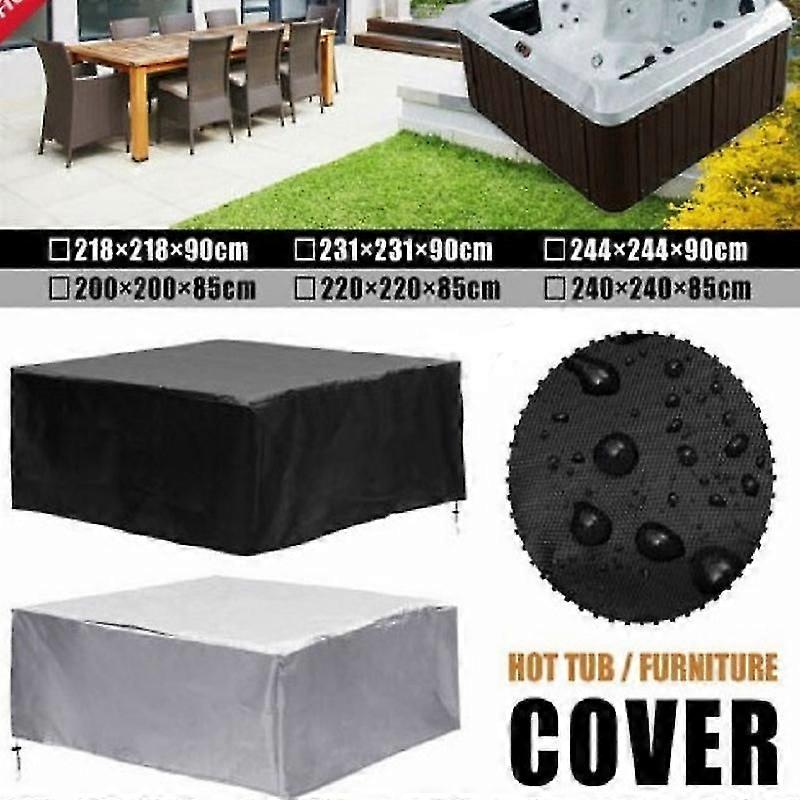 أسود / فضي مقاوم للماء مربع حوض استحمام ساخن غطاء أغطية سبا في الهواء الطلق