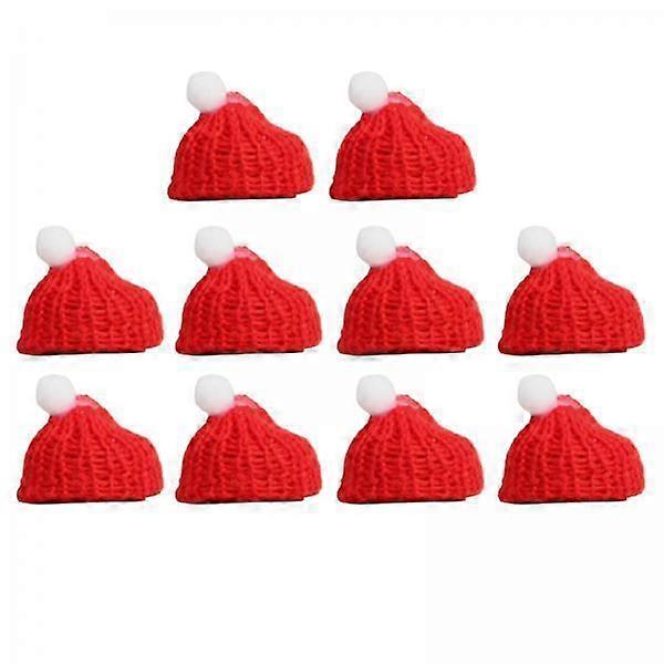 2x 10パックミニクリスマスハットスカーフセットサンタドールミニ帽子とスカーフミニ