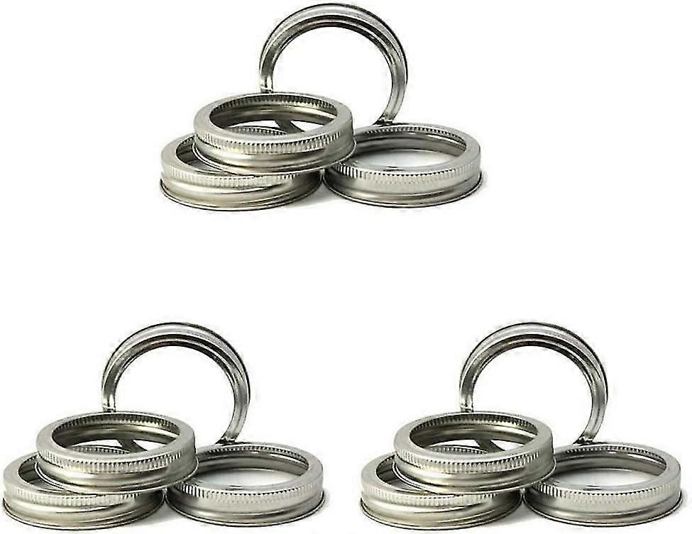 12 Regular Mouth Replacement Rings Or Tops - Durable & Rustproof Tinplate Metal Bands/rings For Mason Jars And Canning Jars