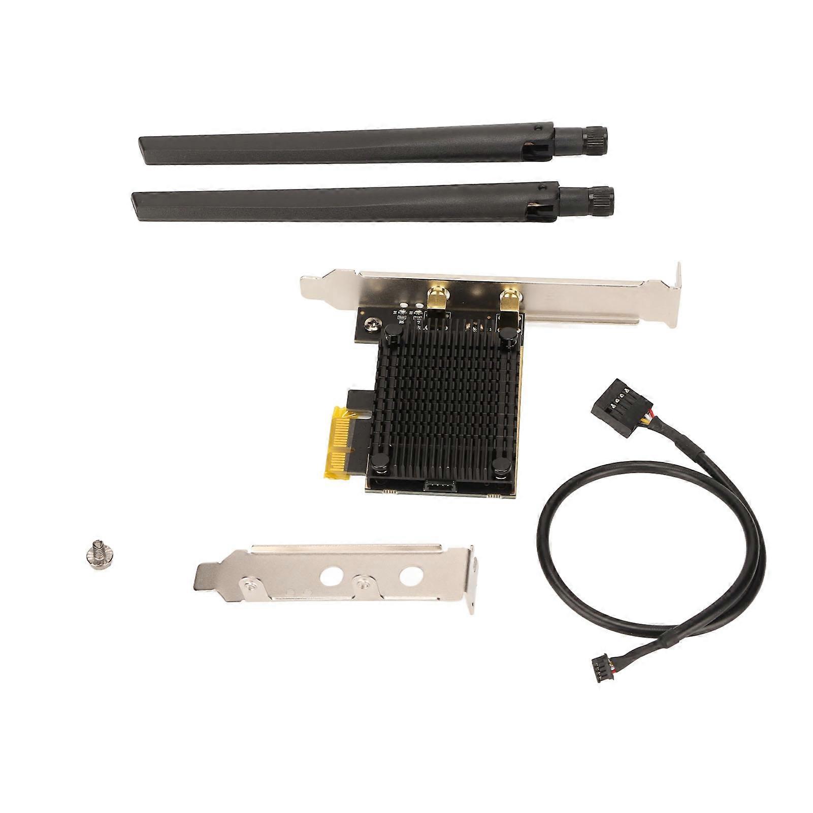 PCIE 2.4G 5G 6G Tri Band 5400Mbps MU MIMO Low Latency Wifi 6E Card with 6dBi High Aain Antenna for Winodows