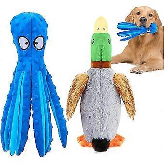 Dog Squeaky Toys Octopus - Crinkle Plush Dog Toys For Teeth Cleaning, Durable Interactive Dog Chew Toys, Cute Soft Dog Toys For Small Medium Dogs, 2 P