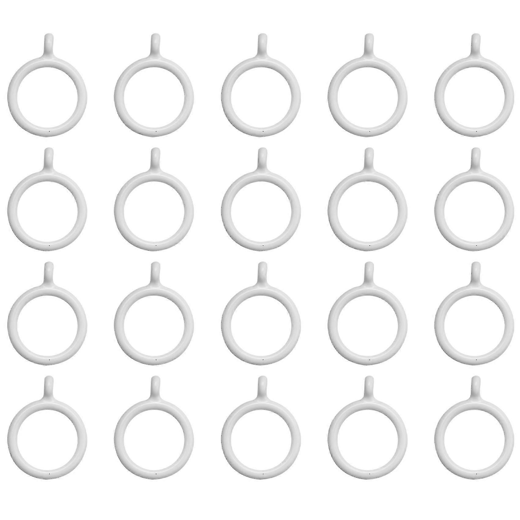 20X White 25Mm Inner Plastic Curtain Rings