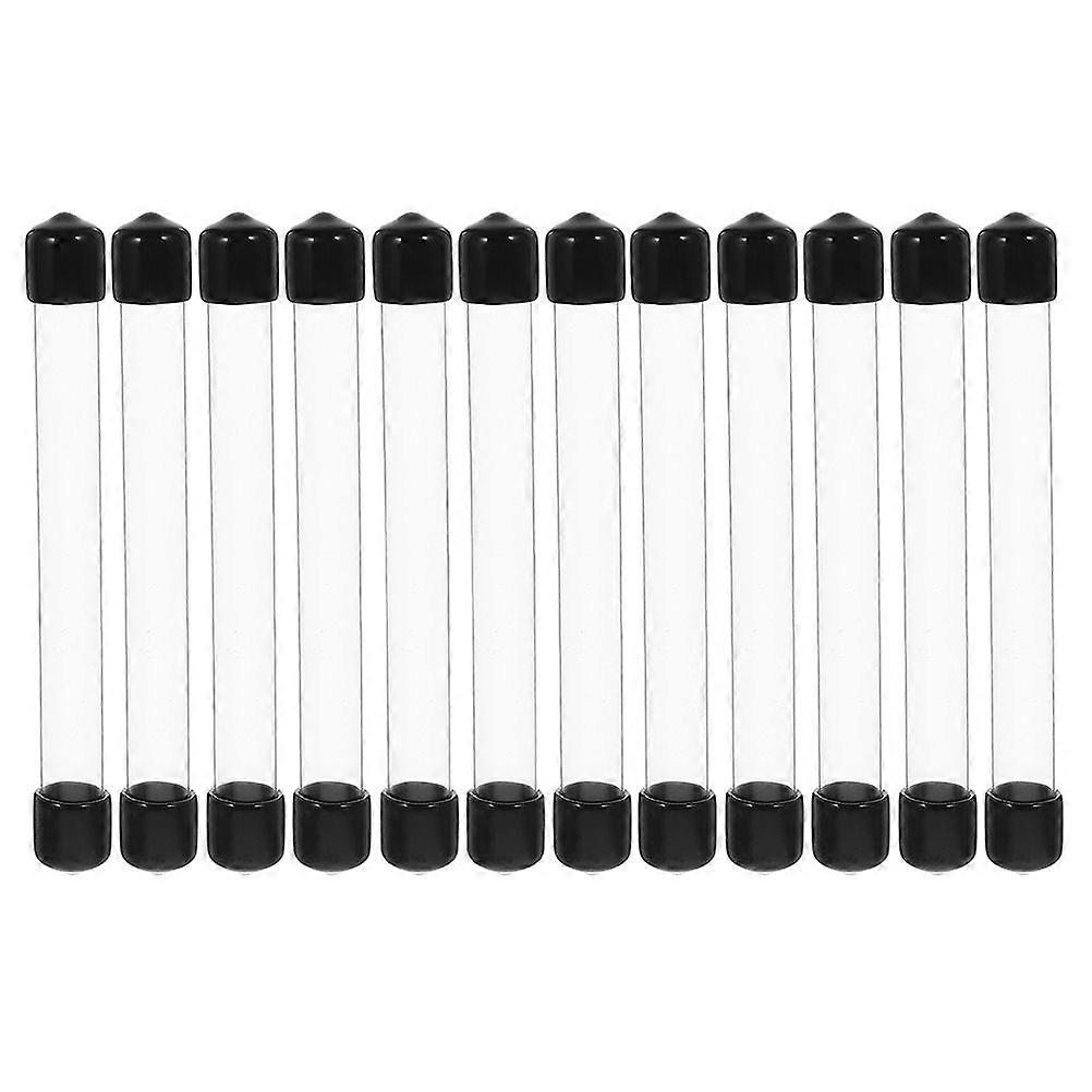 12pcs Transparent Hard Plastic Round Tubes Clear Storage Tubes for Laboratory School Workshop Multi Purpose Incense Storage Tubes with Lids
