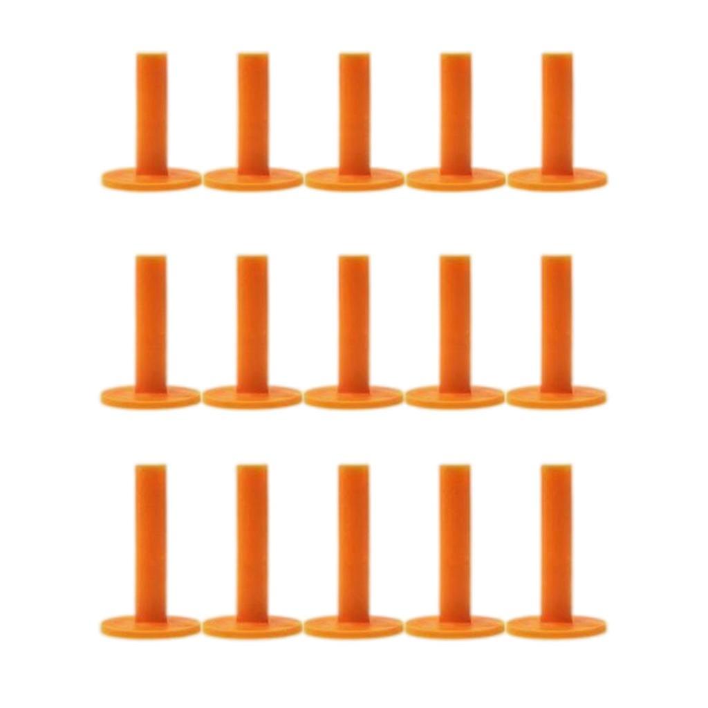 15pcs Durable Unbreakable Golf Tee Holder Range Soft Tees Orange Divot Tee