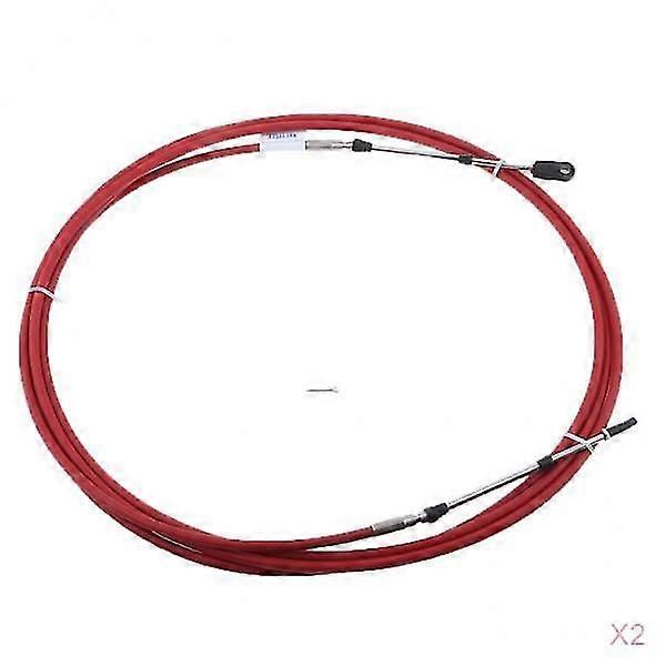 2Pcs 21Ft Throttle Shift Control Cable for Yamaha Outboard Boat Motor Red