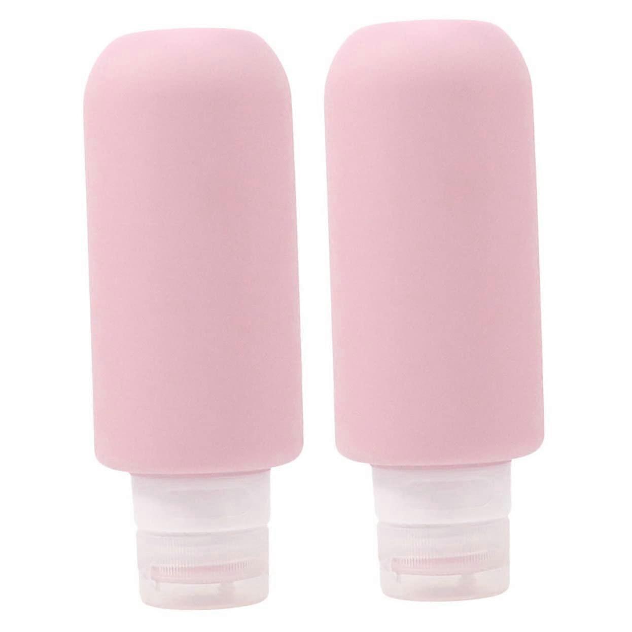 Hair Shampoo Bottles 2pcs Travel Bottles Flexible Empty Bottles Practical Refillable Bottles Safe Material Pink