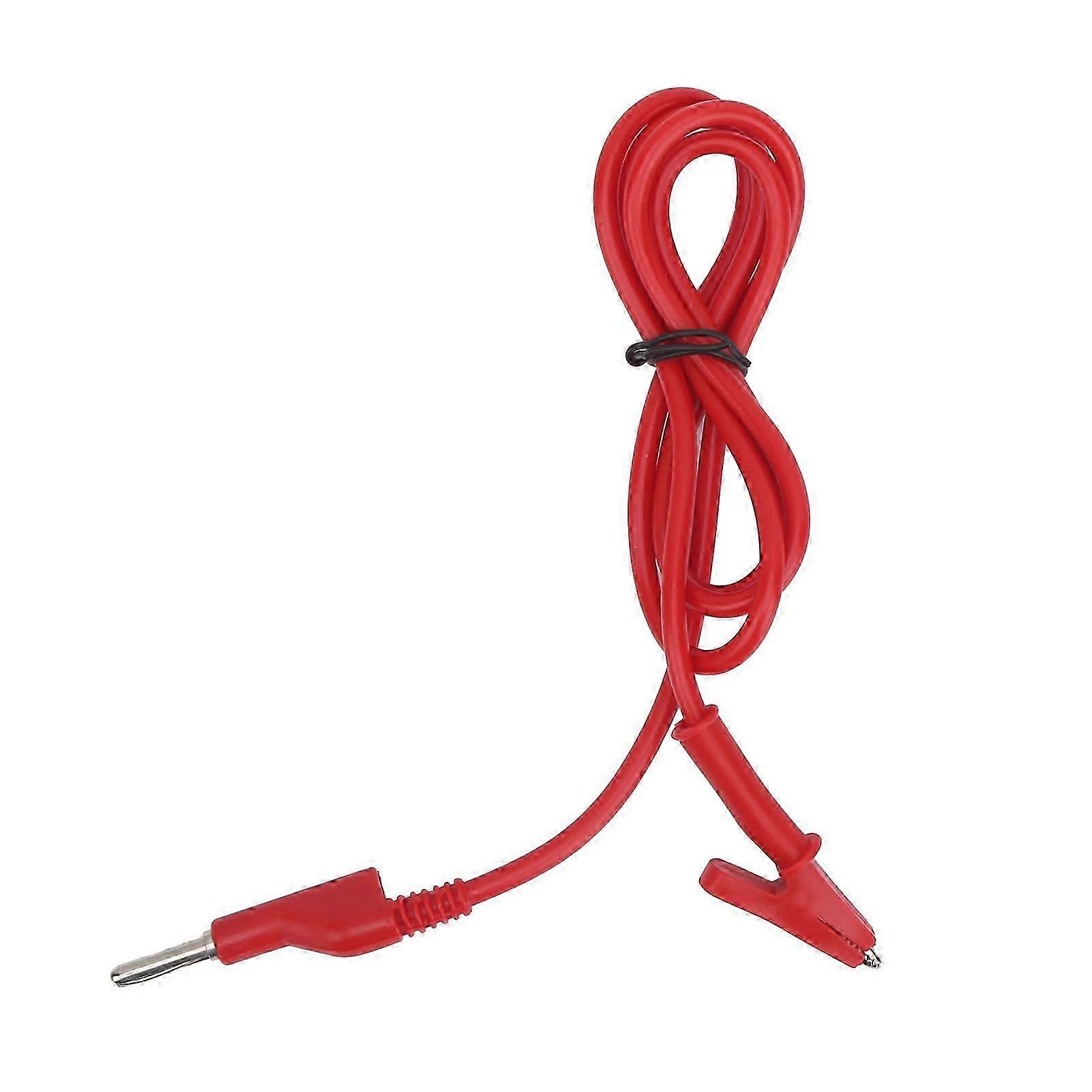 Crocodile Clip Wire Silicone Banana Connector 4mm Testing Cable for Multimeter 10ARed
