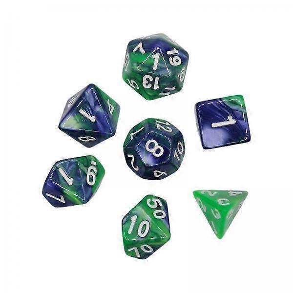2-4pack 7 Pieces Polyhedral Dice Set Round Corner for Board Games Math Learning