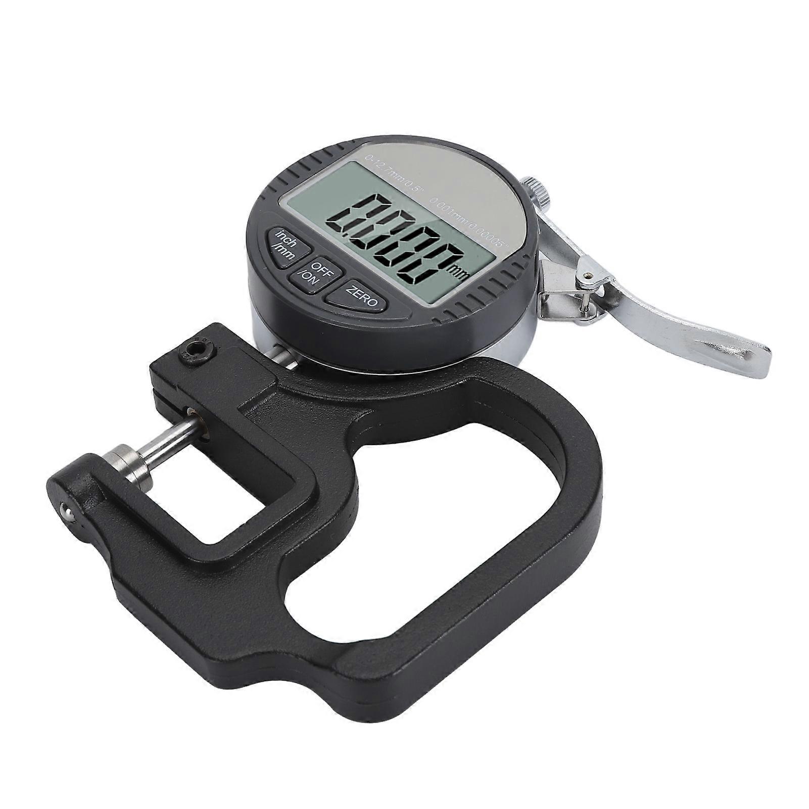 Digital Thickness Gauge 0.001mm/0.00005in 0‑12.7mm Electronic Micrometer Thickness Meter with LCD Display Inch Metric Unit Conversion 
