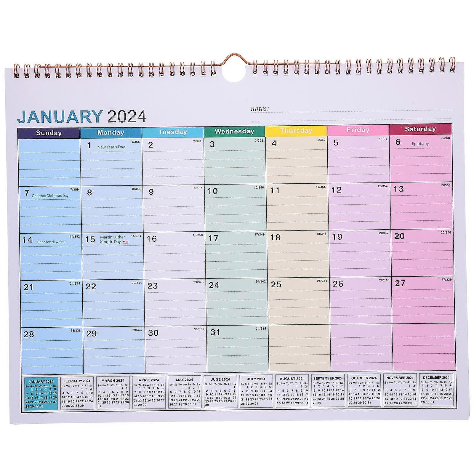 Wall Calendar, Simplifies Complex Schedules with Clear Monthly