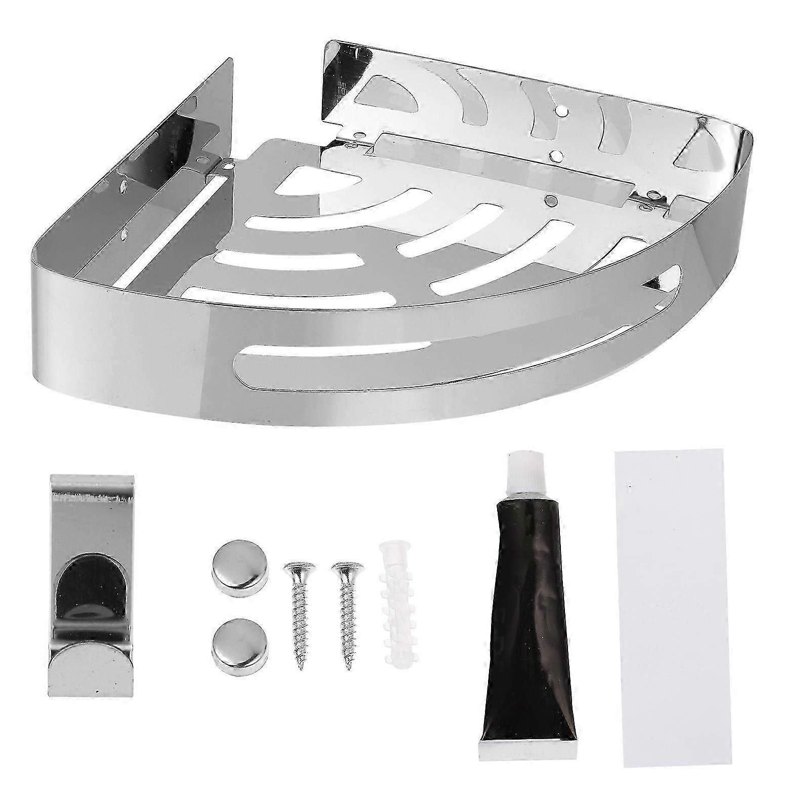 Multifunctional Bathroom Corner Storage Rack with Hooks