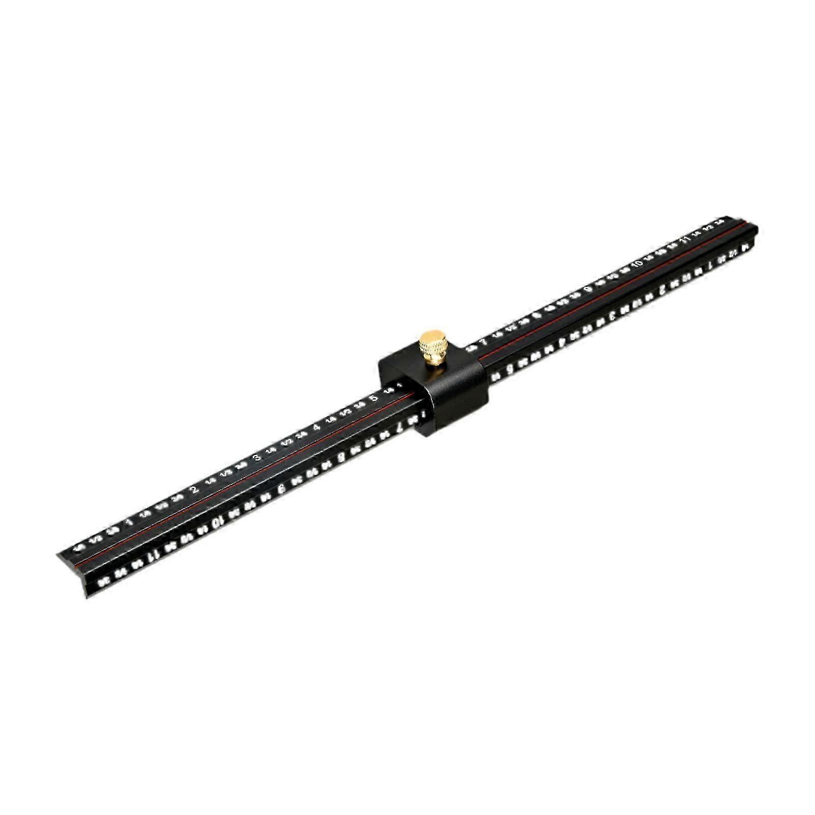 Woodworking Ruler Scribing Ruler Easy Handle Slide Ruler Line Gauge Multifunctional Double Sided Scale L Type Measuring Ruler