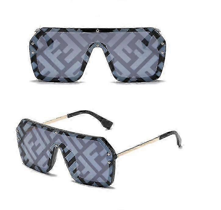 Nouvelles lunettes de soleil tendance à grande monture avec lettres, verres filigranés conjoints, pour hommes et femmes, à la mode, tout assorti