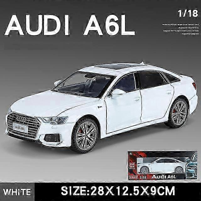1/18 Scale A6L Toy Car Model with Alloy Diecast, 6 Doors that Open, Sound and Light Features, Pull Back Action, Perfect Collectible Gift for