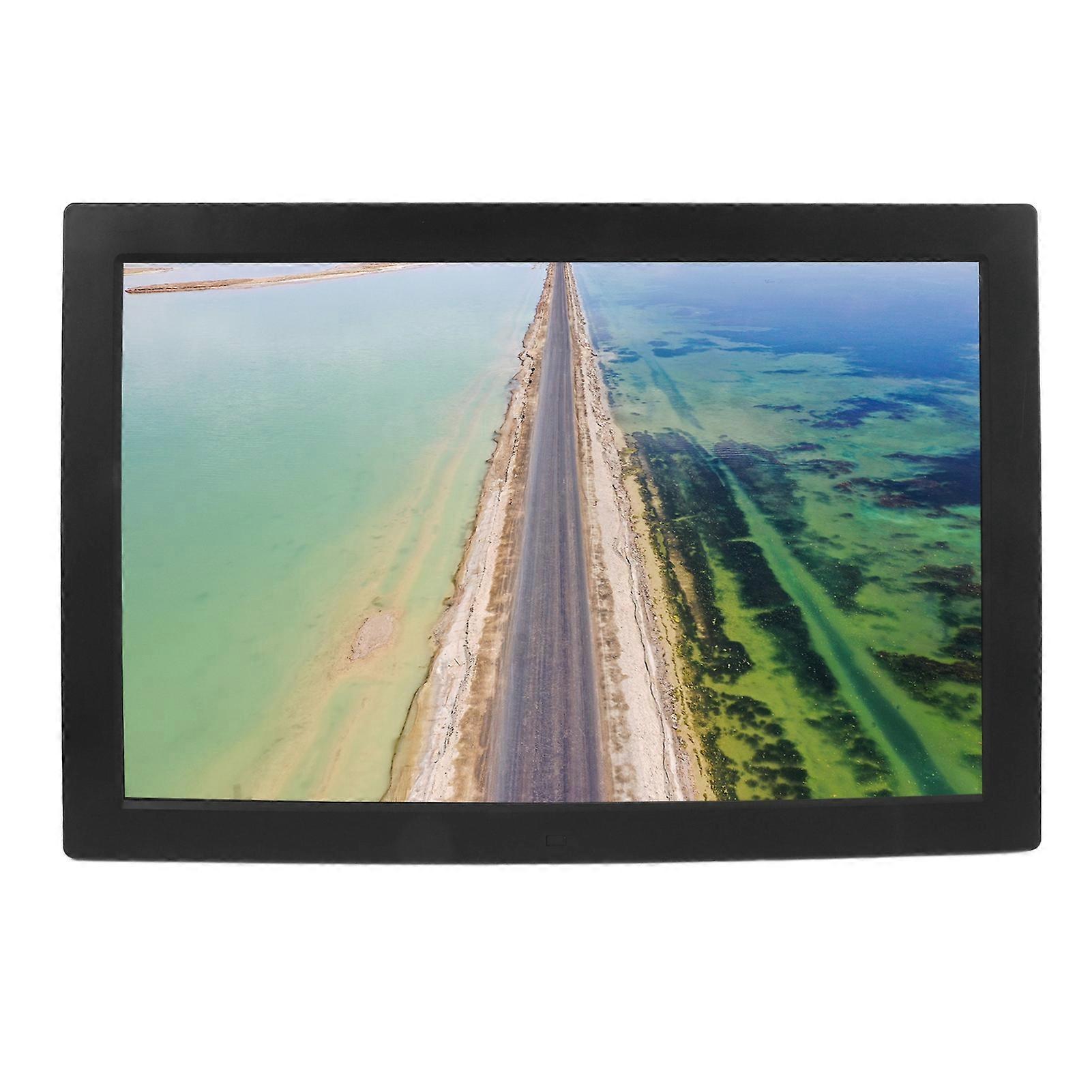 Digital Photo Frame 17in Remote Control 1080P Video Picture Play Music Clock Calendar for Home